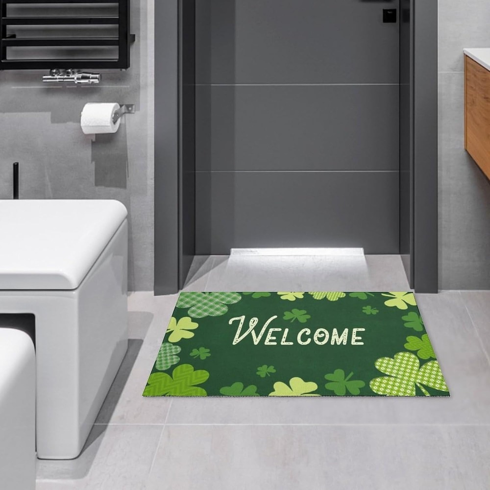 St. Patrick's Day Welcome Mat For Front Various Irish Shamrock Doormat